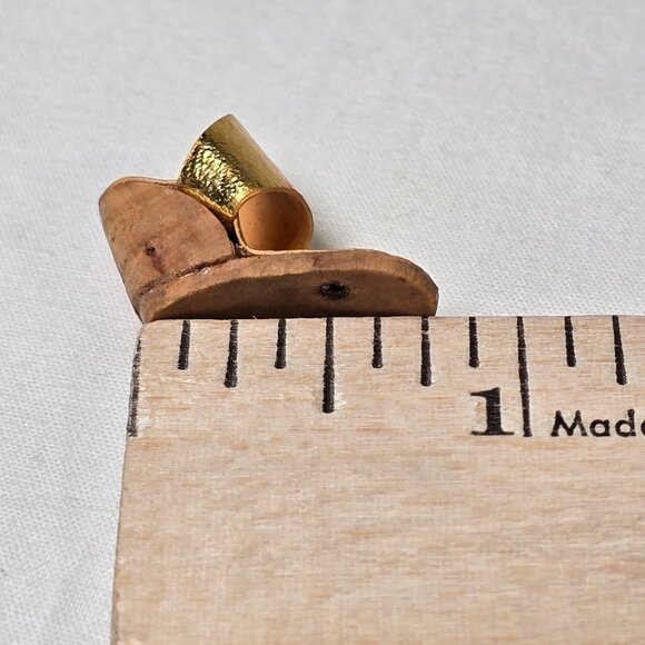 Vintage Barbie Shoes 1959–62 Gold Cork Wedge Sandals Early Mattel Fashion Pak - Picture 7 of 9